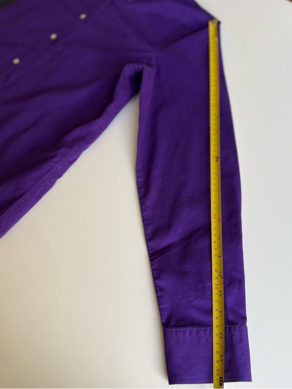 Lauren Ralph Lauren Purple Shirt Non-Iron Button-Up Size M/L 100% cotton Logo - Picture 12 of 12